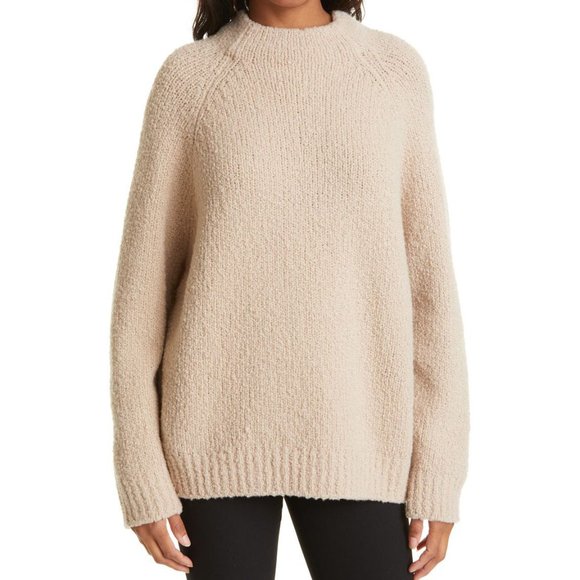 Vince Sweaters - Vince Funnel Neck Chunky Wool Blend Sweater In Burlap